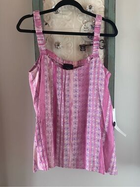 Lumiere Pink Printed Tie Strap Tank – Women’s Large – NWT